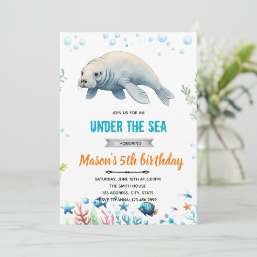 Uitnodiging voor verjaardagsfeestje beheren (Staand voorkant)