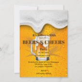 Uitnodiging voor verjaardagsfeestje 'Bier & Cheers (Voorkant)