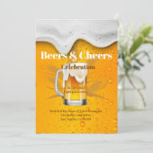 Uitnodiging voor verjaardagsfeestje 'Bier & Proost (Staand voorkant)