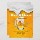 Uitnodiging voor verjaardagsfeestje 'Bier & Proost (Voorkant / Achterkant)