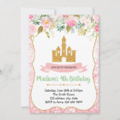 Uitnodiging voor verjaardagsfeestje Castle princes (Voorkant)