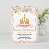 Uitnodiging voor verjaardagsfeestje Castle princes (Staand voorkant)