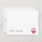 Uitnodiging voor verjaardagsfeestje Cupcake (Achterkant)