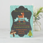 Uitnodiging voor verjaardagsfeestje Cute hert Wood (Staand voorkant)