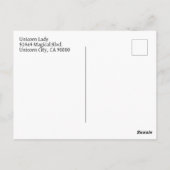 Uitnodiging voor verjaardagsfeestje eenhoorn Postk (Achterkant)