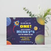 Uitnodiging voor verjaardagsfeestje eerste reis ro (Staand voorkant)