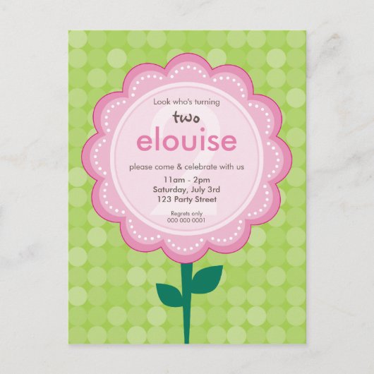 UITNODIGING VOOR VERJAARDAGSFEESTJE: genummerd dai (Voorkant)