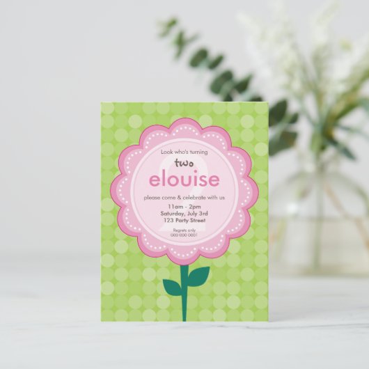 UITNODIGING VOOR VERJAARDAGSFEESTJE: genummerd dai (Staand voorkant)