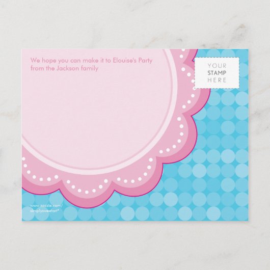 UITNODIGING VOOR VERJAARDAGSFEESTJE: genummerd dai (Achterkant)