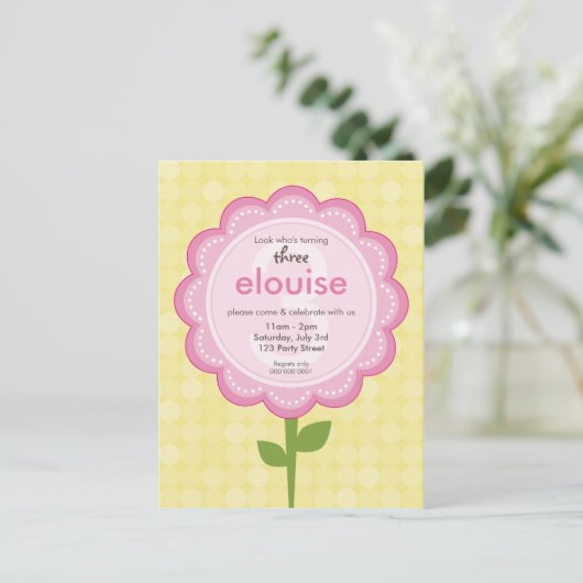 UITNODIGING VOOR VERJAARDAGSFEESTJE: genummerd dai (Staand voorkant)