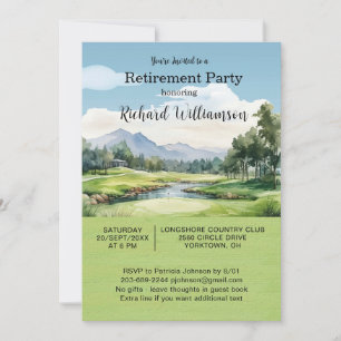 Uitnodiging voor verjaardagsfeestje golf thema bij