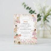 Uitnodiging voor verjaardagsfeestje in betoverde t (Staand voorkant)