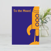 Uitnodiging voor verjaardagsfeestje in de ruimte (Staand voorkant)