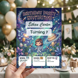Uitnodiging voor verjaardagsfeestje in een chemisc