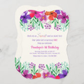 Uitnodiging voor verjaardagsfeestje in kleur (Voorkant / Achterkant)