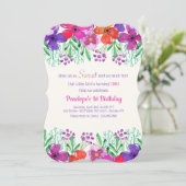 Uitnodiging voor verjaardagsfeestje in kleur (Staand voorkant)