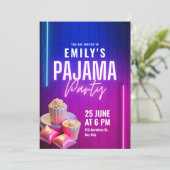 Uitnodiging voor verjaardagsfeestje in pyjama, sla (Staand voorkant)