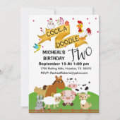 Uitnodiging voor verjaardagsfeestje 'Kukeleku Twee (Voorkant)