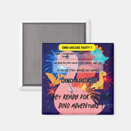 Uitnodiging voor verjaardagsfeestje - Magnet (Voorkant / Achterkant)