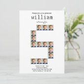Uitnodiging voor verjaardagsfeestje met collage va (Staand voorkant)