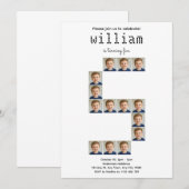 Uitnodiging voor verjaardagsfeestje met collage va (Voorkant / Achterkant)