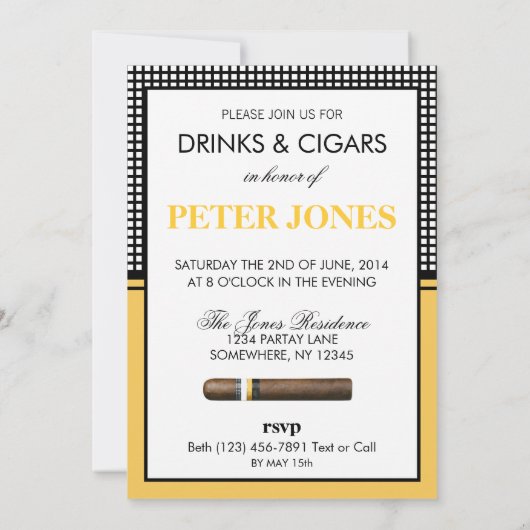 Uitnodiging voor verjaardagsfeestje met drankjes e (Achterkant)