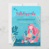 uitnodiging voor verjaardagsfeestje met een zeemee (Voorkant)