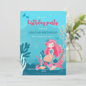 uitnodiging voor verjaardagsfeestje met een zeemee (Staand voorkant)