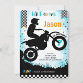 Uitnodiging voor verjaardagsfeestje met fiets bewe (Voorkant)