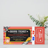 Uitnodiging voor verjaardagsfeestje met filmavond (Staand voorkant)