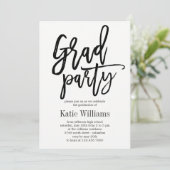 Uitnodiging voor verjaardagsfeestje met geborsteld (Staand voorkant)