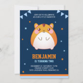 Uitnodiging voor verjaardagsfeestje met hamster (Voorkant)