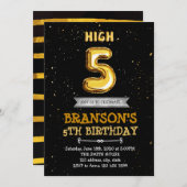 Uitnodiging voor verjaardagsfeestje met high five (Voorkant / Achterkant)