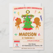 Uitnodiging voor verjaardagsfeestje met Kerstmis v (Voorkant)