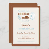 Uitnodiging voor verjaardagsfeestje met koekjes en (Voorkant / Achterkant)