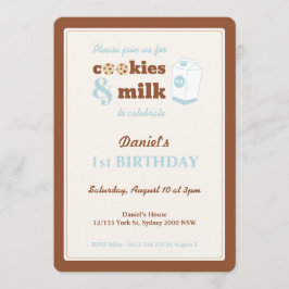 Uitnodiging voor verjaardagsfeestje met koekjes en