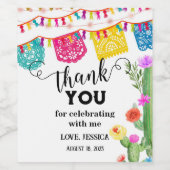 Uitnodiging voor verjaardagsfeestje met Mexicaans  Wijn Etiket (Enkel label)