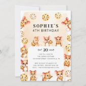 Uitnodiging voor verjaardagsfeestje met muis- en k (Voorkant)