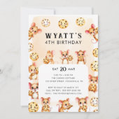 Uitnodiging voor verjaardagsfeestje met muis- en k (Voorkant)