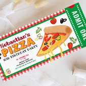 Uitnodiging voor verjaardagsfeestje met pizzabon