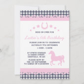 Uitnodiging voor verjaardagsfeestje met pony-thema (Voorkant)