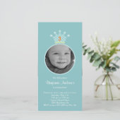 Uitnodiging voor verjaardagsfeestje met prins foto (Staand voorkant)