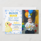 Uitnodiging voor verjaardagsfeestje met Rubber Een (Voorkant)