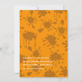 Uitnodiging voor verjaardagsfeestje met slijmparty (Achterkant)