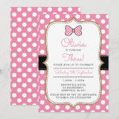 Uitnodiging voor verjaardagsfeestje met stip van P (Voorkant / Achterkant)