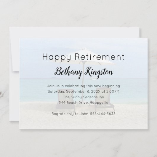 Uitnodiging voor verjaardagsfeestje met strandstoe (Voorkant)