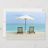 Uitnodiging voor verjaardagsfeestje met strandstoe (Achterkant)