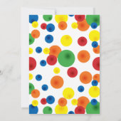 Uitnodiging voor verjaardagsfeestje met stuiterbal (Achterkant)