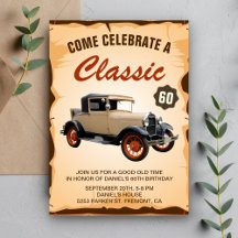 Uitnodiging voor verjaardagsfeestje met vintage au