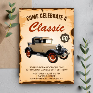 Uitnodiging voor verjaardagsfeestje met vintage au
